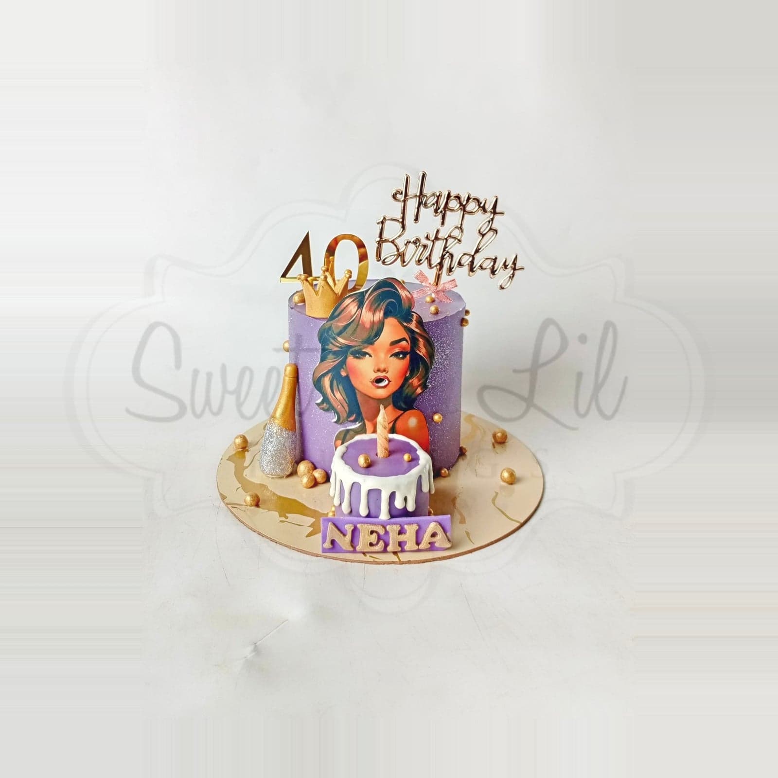 Glam Woman 40th birthday cake photo 2