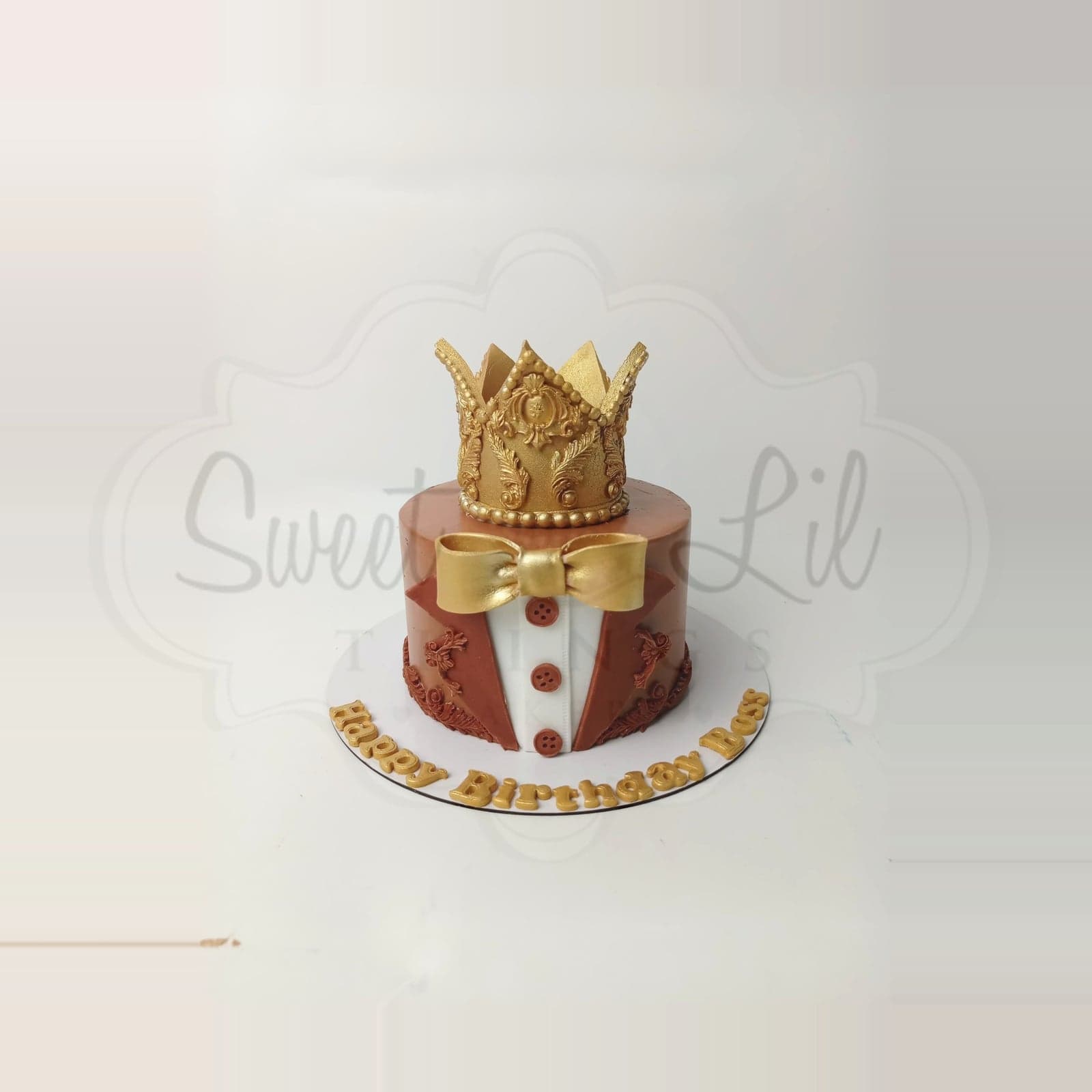 King Crown and Bow Tie Birthday Cake photo 2
