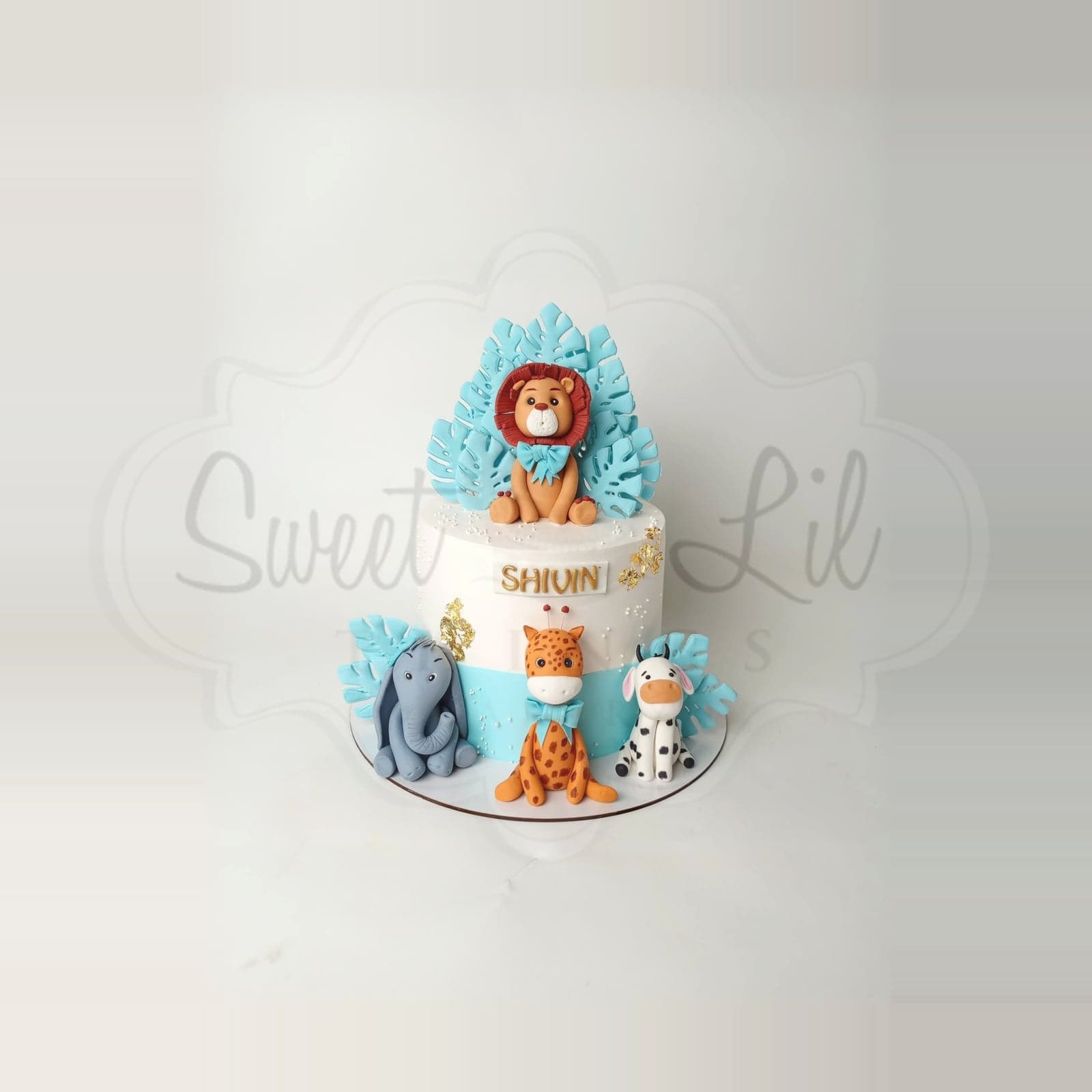 Jungle Theme Cake — Lion Cub Monstera photo 2
