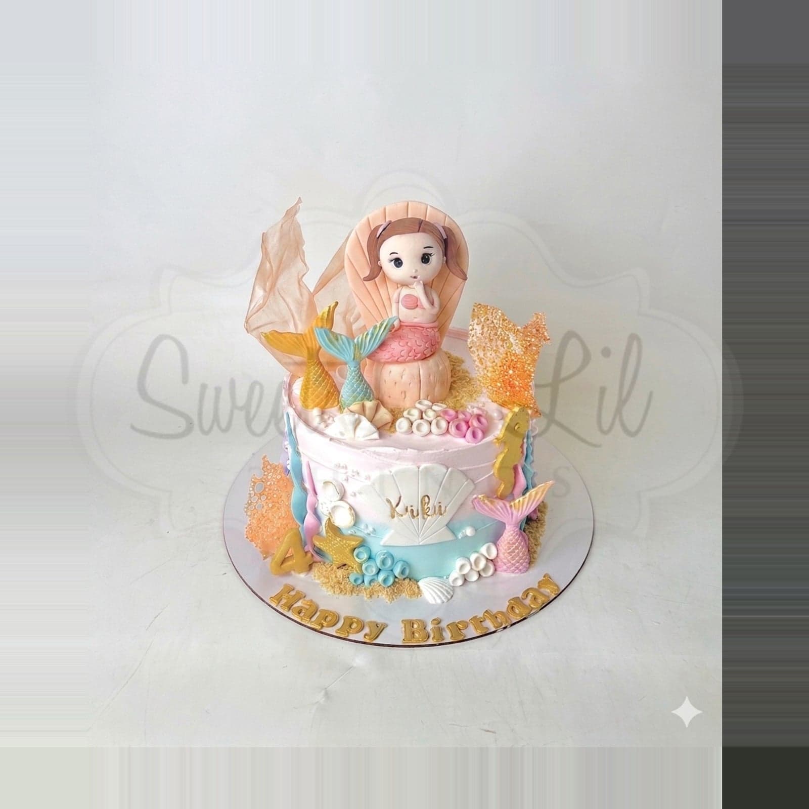 Mermaid theme Birthday Cake photo 2