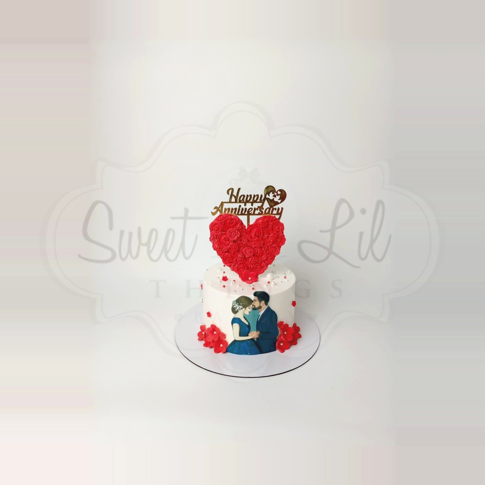 Romantic Photo Anniversary Cake photo 2