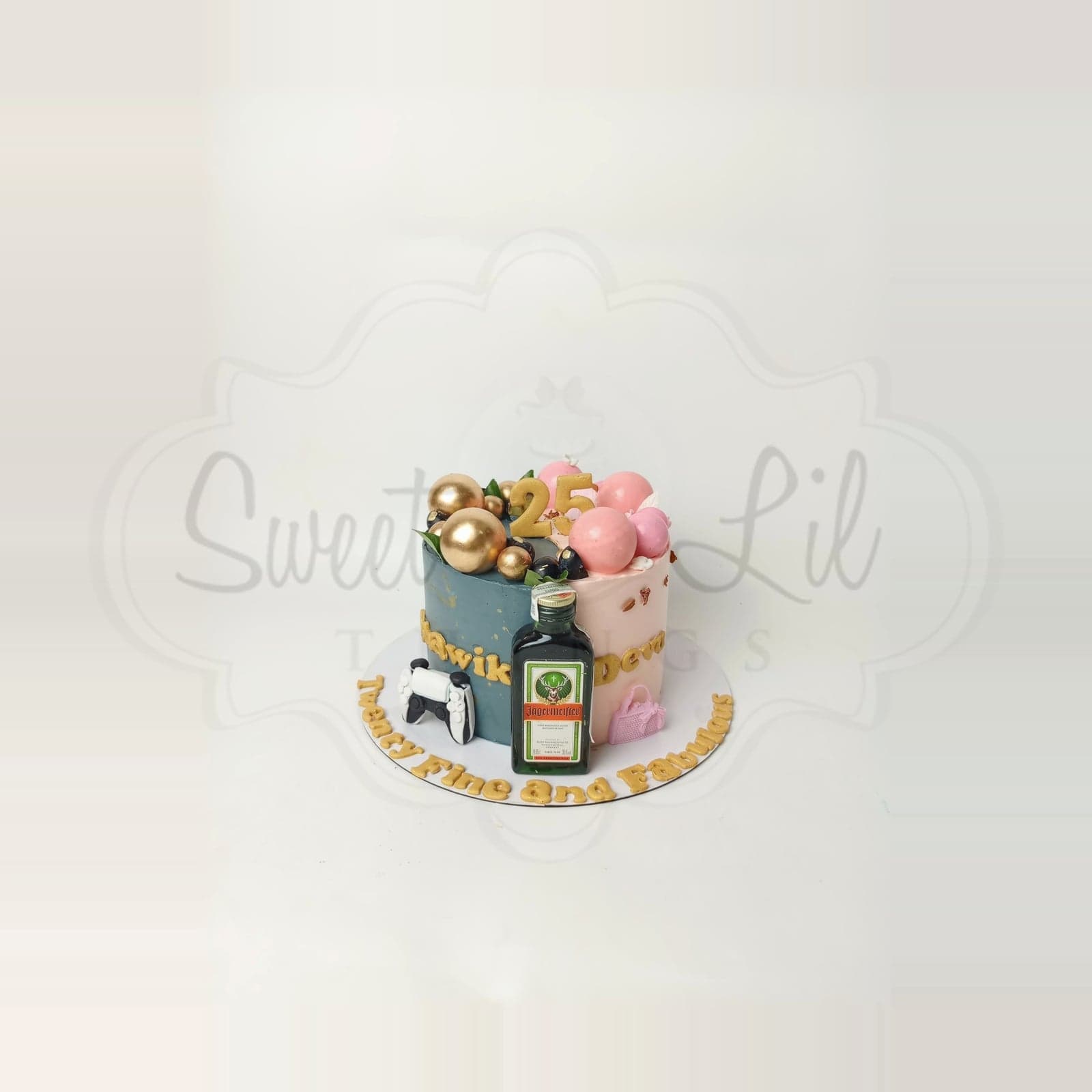 half and half birthday cake photo 2